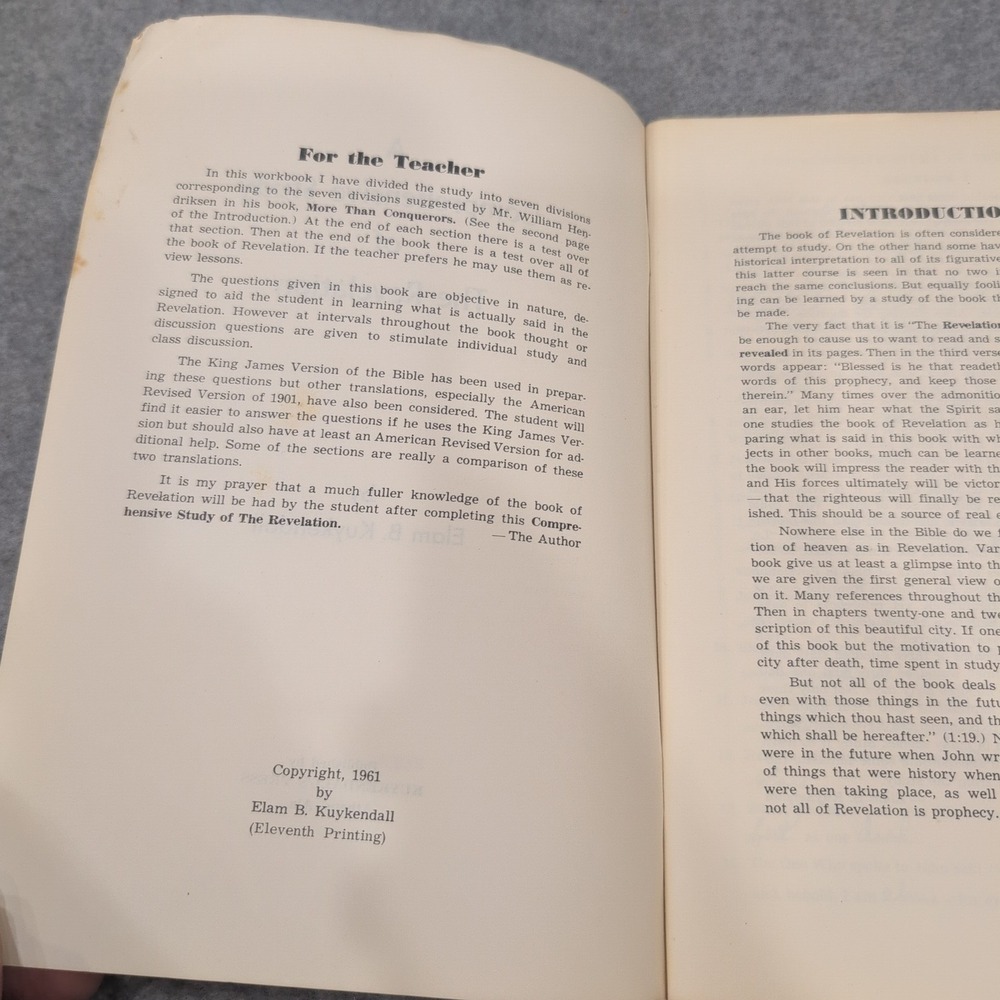 A Comprehensive Study of The Revelation Elam B Kuykendall 1961 Bible Workbook - Picture 3 of 5